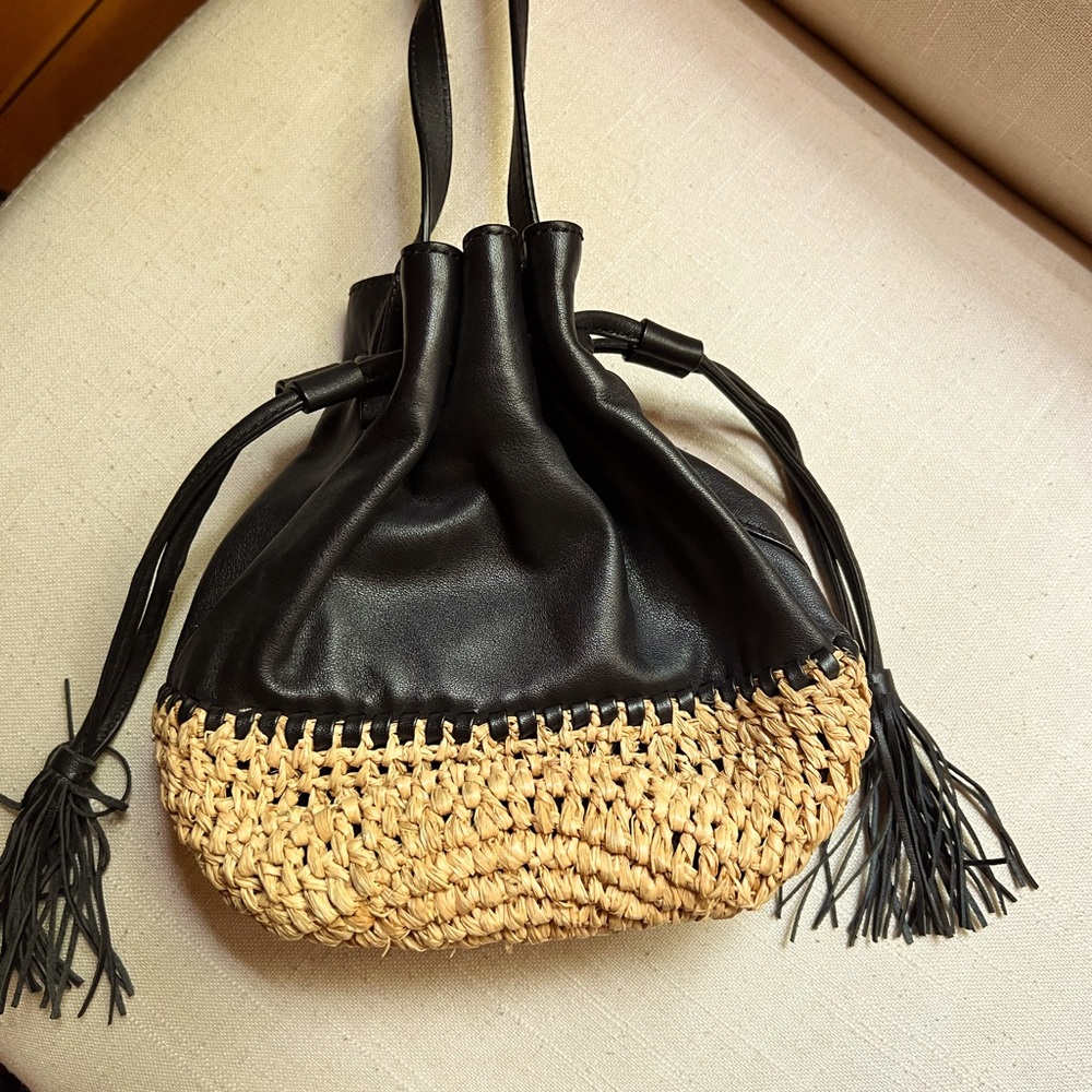 Black small bucket bag. Perfect for summer.